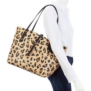 coach leopard print market tote